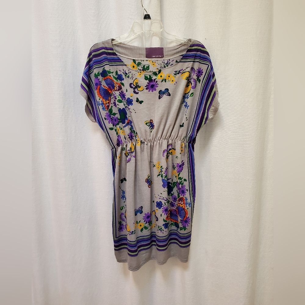 Joanne Kitten Gray Floral Mini Dress